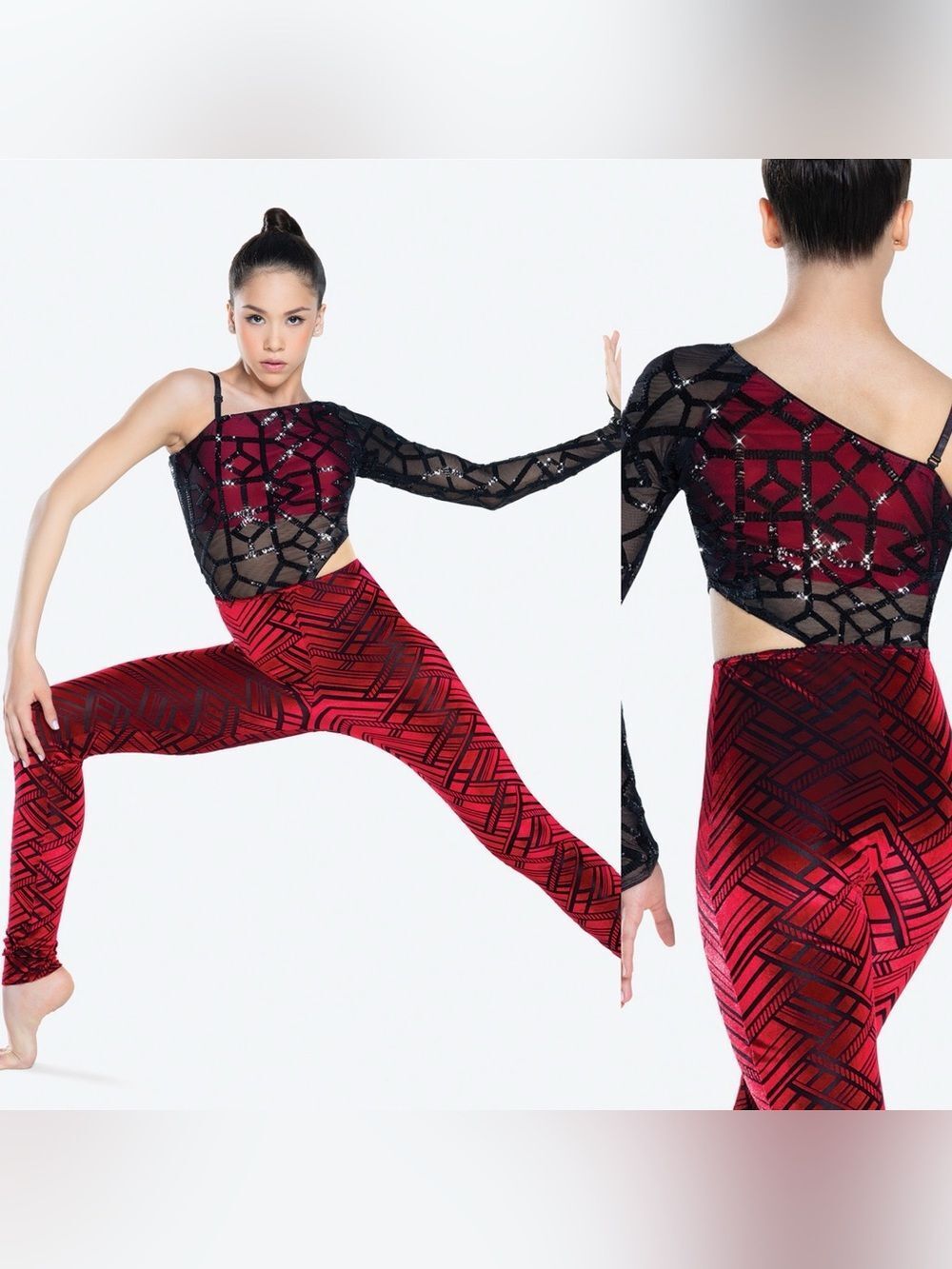 Revolution solo Tenth House black red unitard FAULT LINES TH20230 PA xs adult